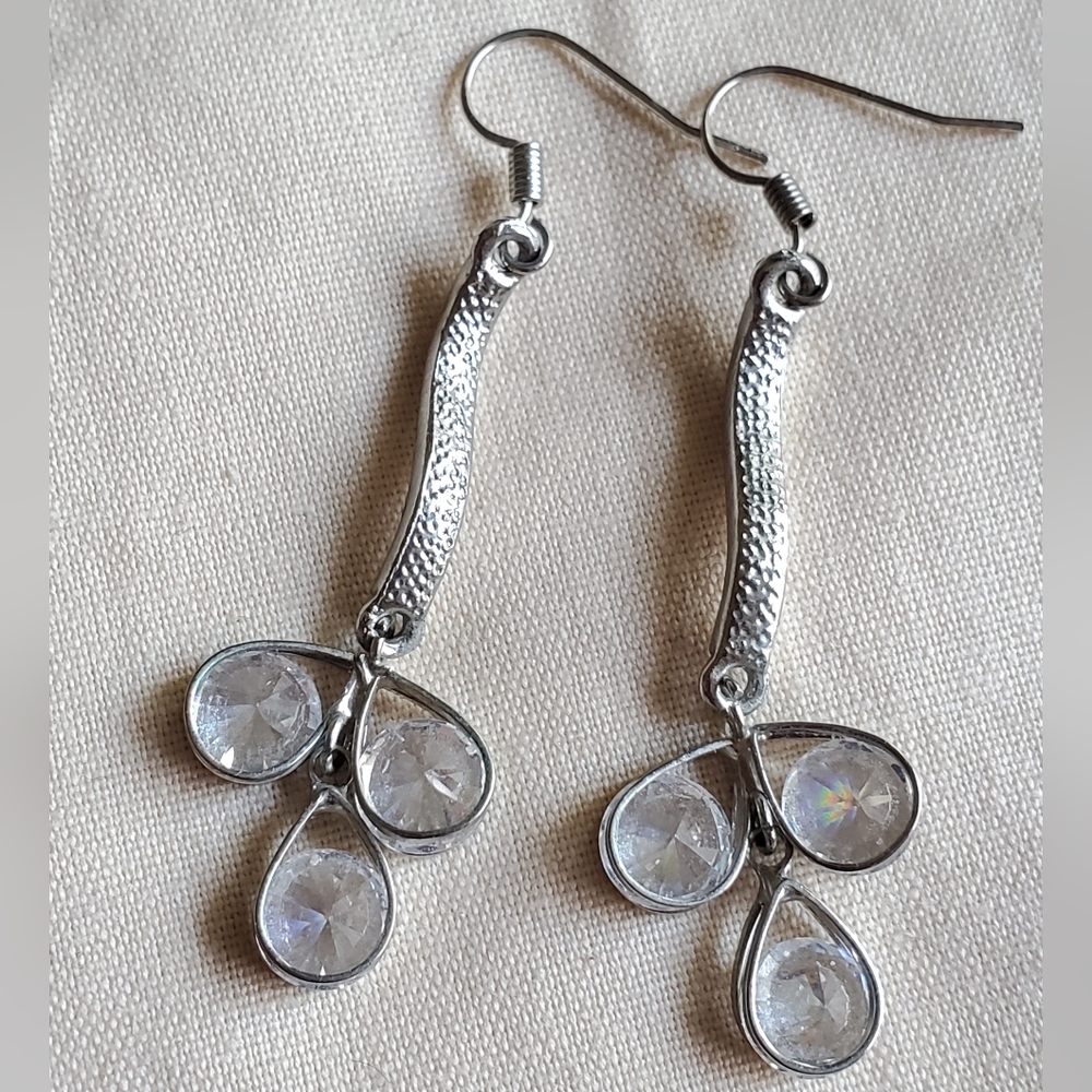 Dangling Rhinestone Earrings - Picture 4 of 7